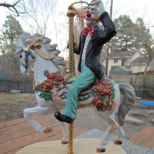 Breckenridge Design Vintage Clown Riding a Carousal Music Box